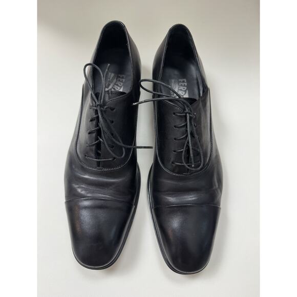 SALVATORE FERRAGAMO Leather Oxford Dress Shoes Size US 8.5 D Black main image 7